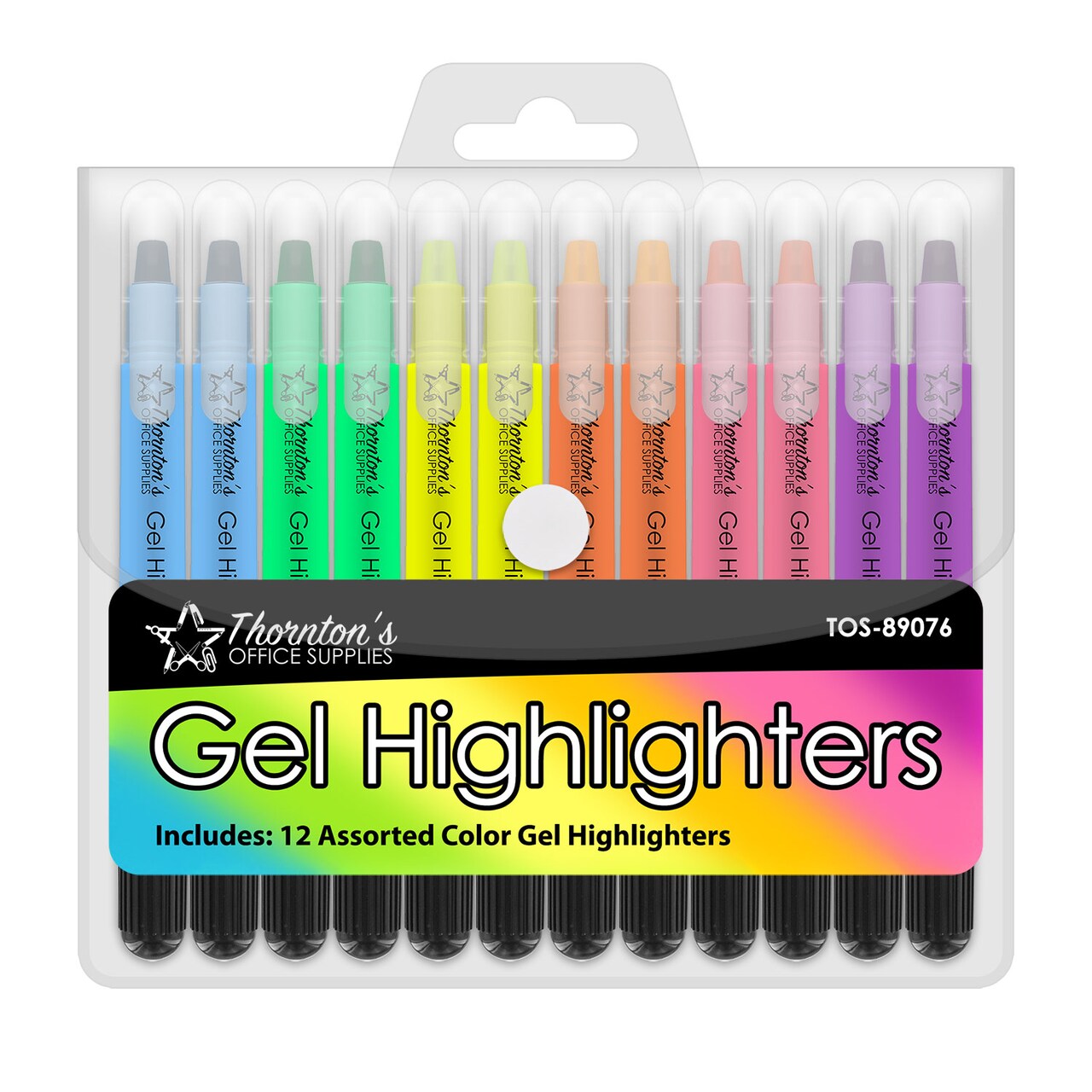 Thornton's Office Supplies Twist-Retractable Bible Gel Highlighters, 12-Count